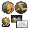 Liberty Half Dollar 1776-2026 | Black Ruthenium Finish with 24K Gold Highlights – Semiquincentennial Half Dollar Coin
