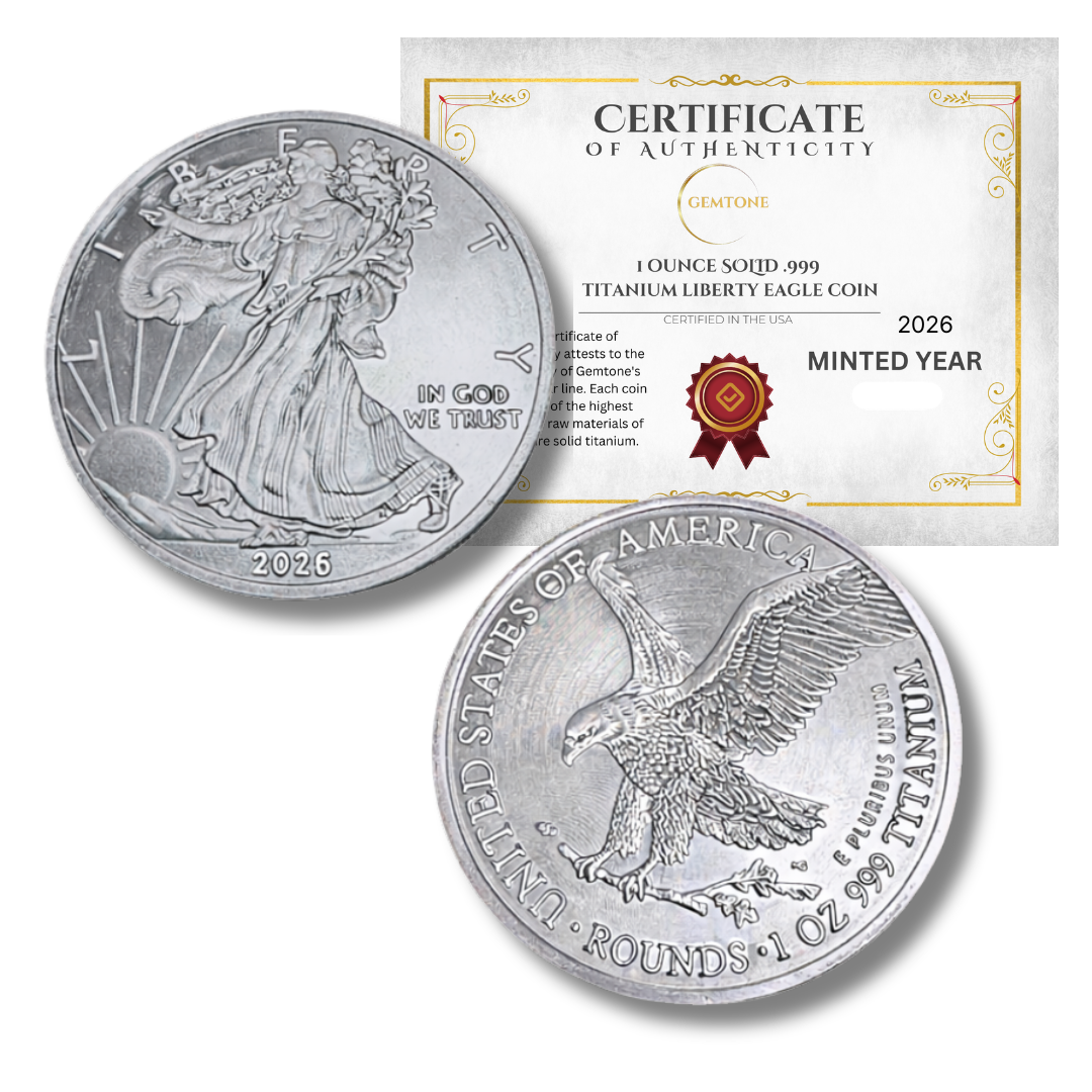 2026 1 Ounce OZ 999 Fine Solid USA American Liberty Eagle Coin Titanium Precious Metal Ingot Ti Element Chemistry Proof Mint Coin