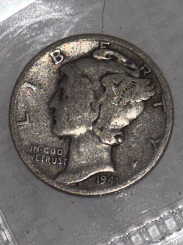3 Vintage Mercury Silver Dimes – 1941, 1944, 1944