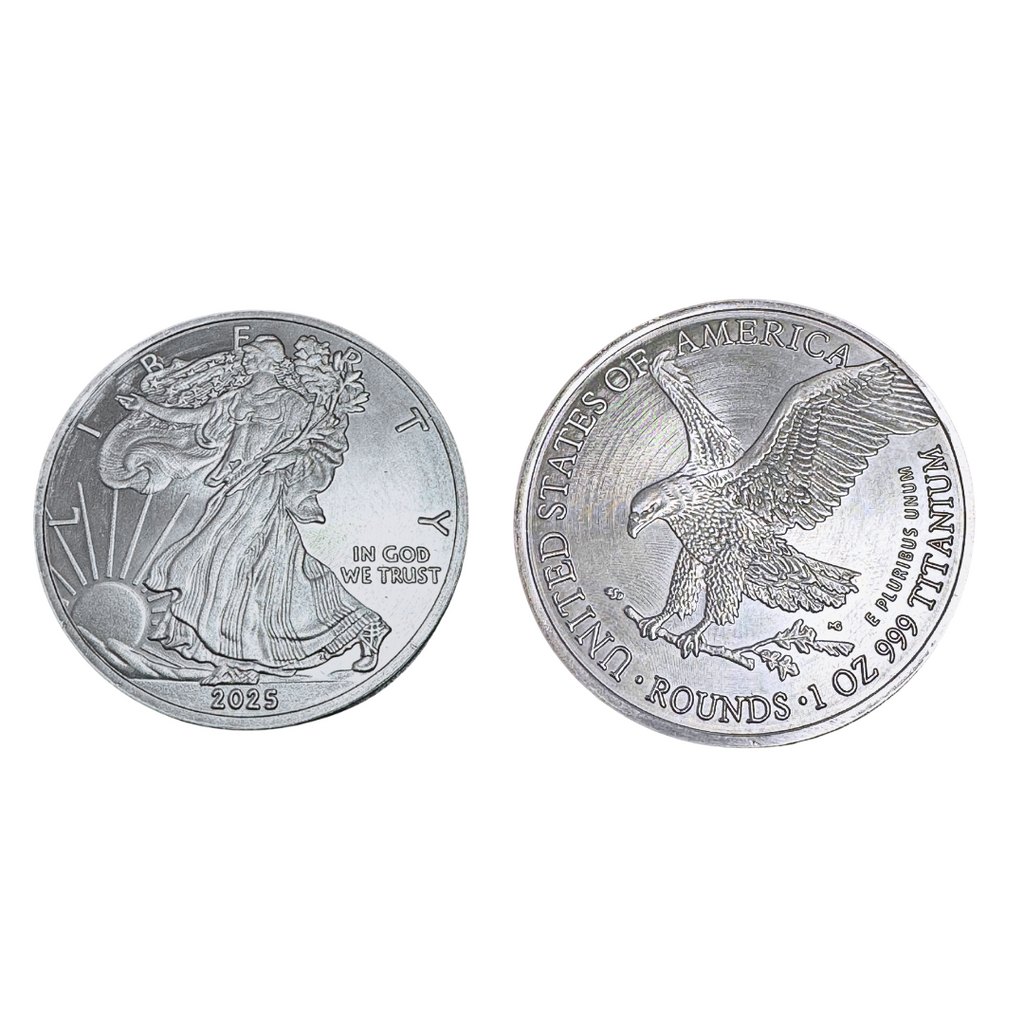 2026 1 Ounce OZ 999 Fine Solid USA American Liberty Eagle Coin Titanium Precious Metal Ingot Ti Element Chemistry Proof Mint Coin