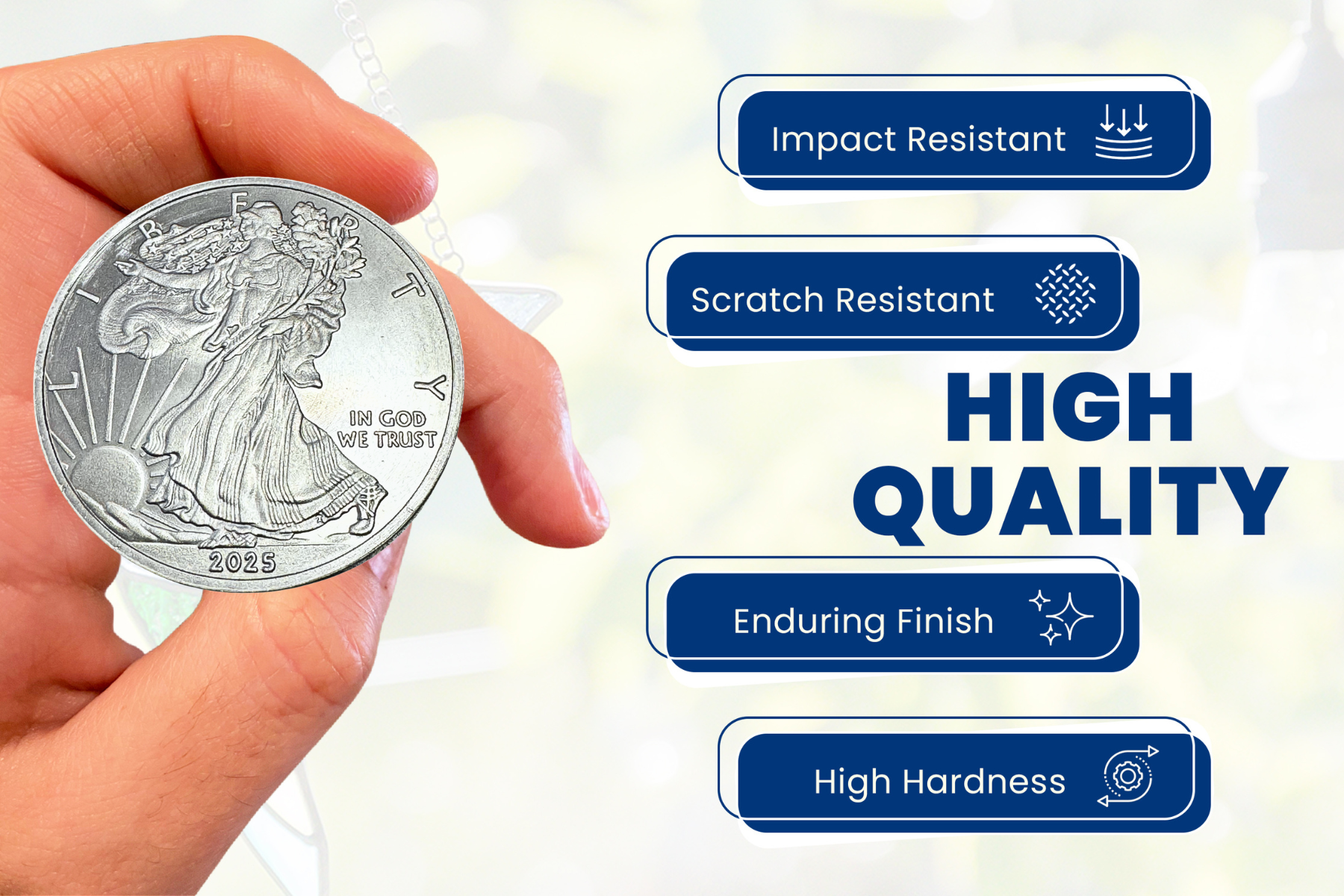 2026 1 Ounce OZ 999 Fine Solid USA American Liberty Eagle Coin Titanium Precious Metal Ingot Ti Element Chemistry Proof Mint Coin